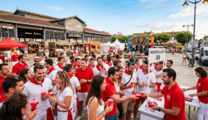 Équipe de prévention distribuant des kits de sécurité et sensibilisant les festivaliers lors d’un événement festif à Dax